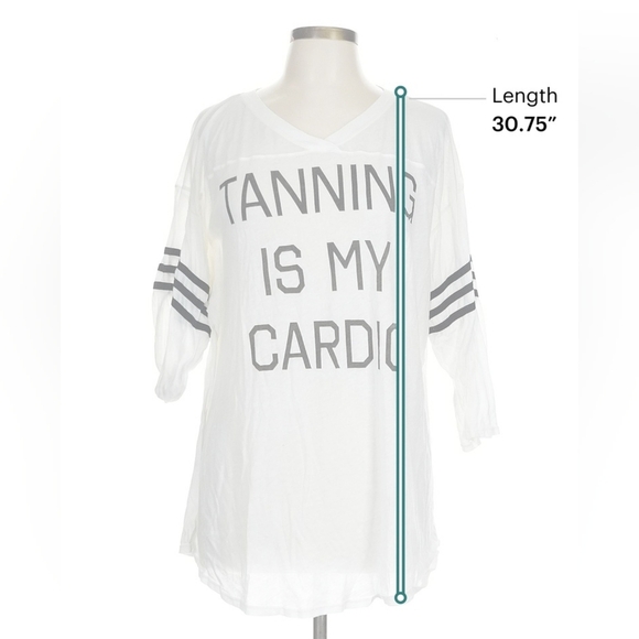 Wildfox "Tanning Is My Cardio" Graphic Top - Size L - Picture 6 of 8